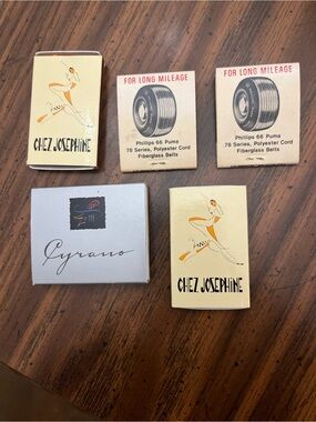 Vintage Matchbox Lot - Chez Josephine & Cyrano Designs - Cream & Pale Yellow